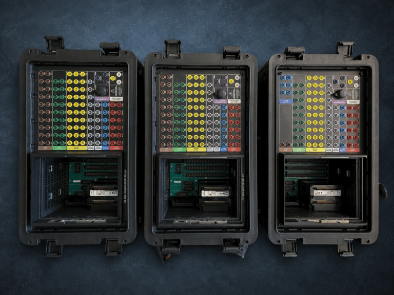 Relay test box for testing protection relay functions outside the switchboard